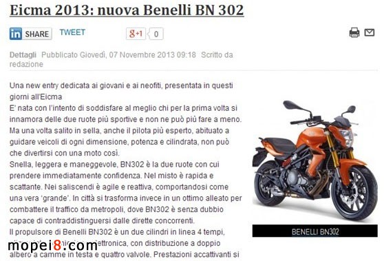 X{300Ħ܇Benelli BN 302